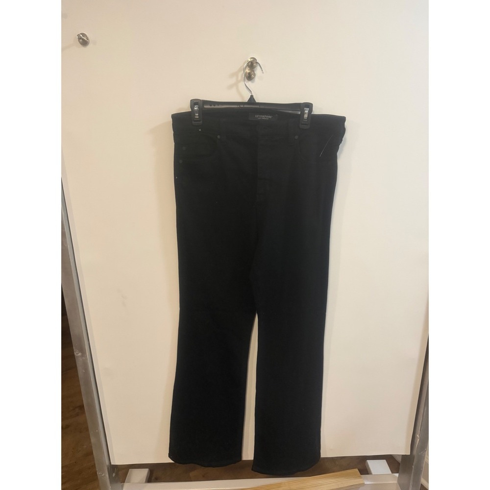 Liverpool Los Angeles Black Flare Jeans Womens 14/32 High Rise Stretch Pants
